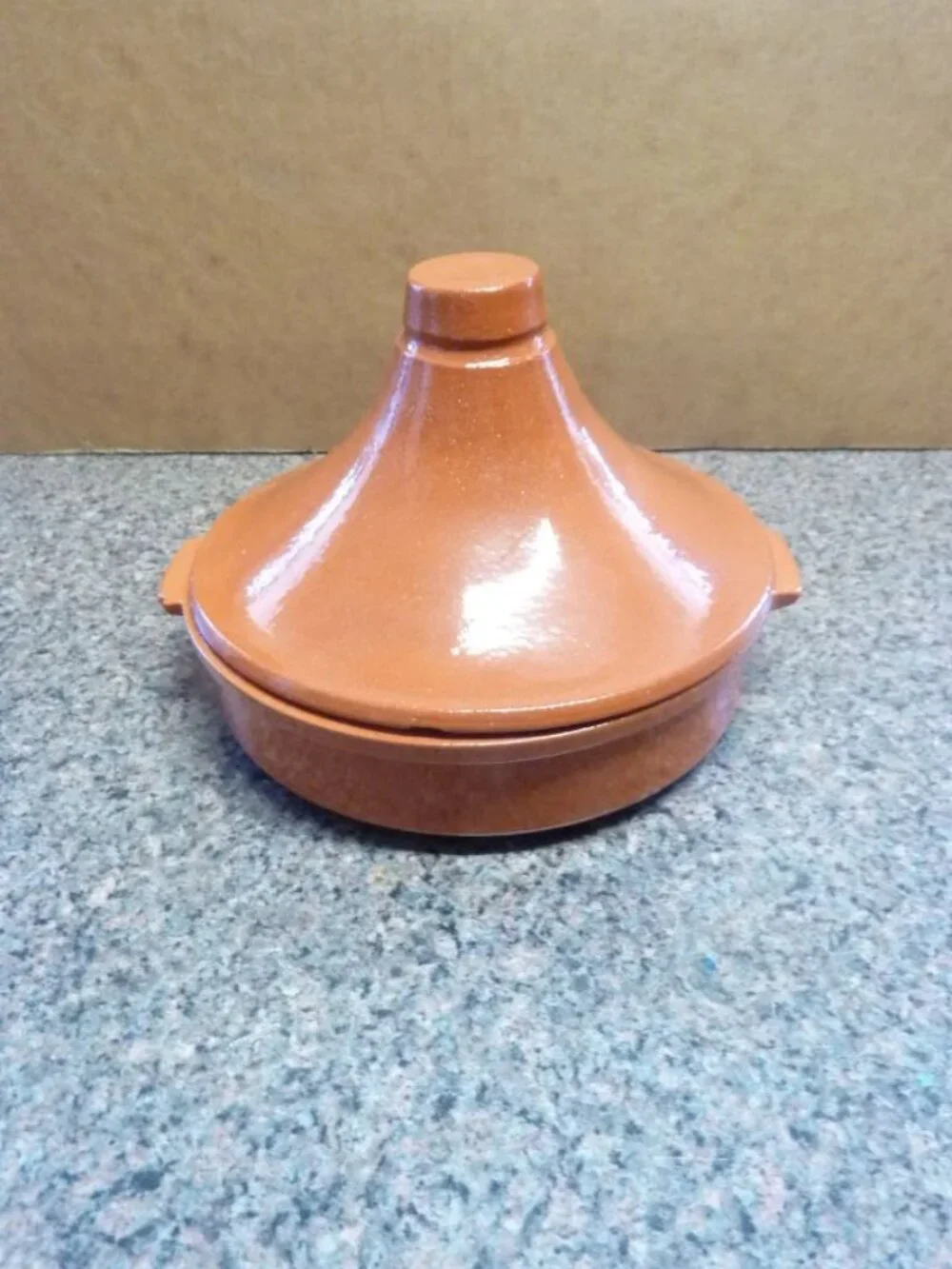 Sur La Table Glazed Terra Cotta Tagine, Brown, Handmade Ceramic Pot with Conical